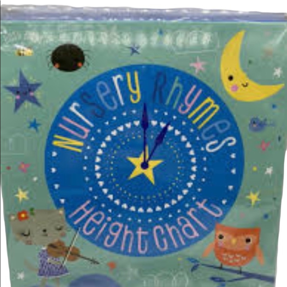 NEW Nursery Rhymes Height Chart Hardcover Foldout Book